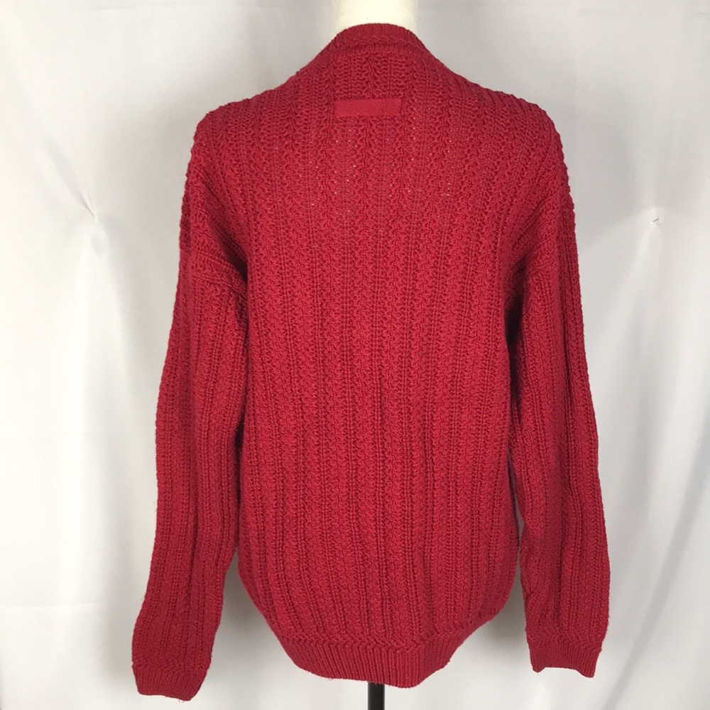 Basix Red Oversized Knit Sweater - Picture 5 of 7